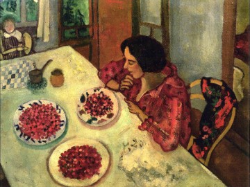 Fresas Bella e Ida en la mesa contemporáneo Marc Chagall Pinturas al óleo